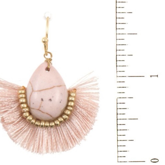 Pink Fan Fringe Kyky & Zo Earring, NWT-Boutique - Picture 5 of 5